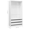 vidaXL Wardrobe High Gloss White 100x50x200 cm Engineered Wood