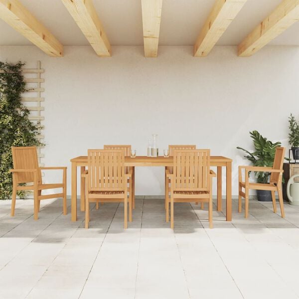vidaXL 7 Piece Garden Dining Set Solid Wood Teak