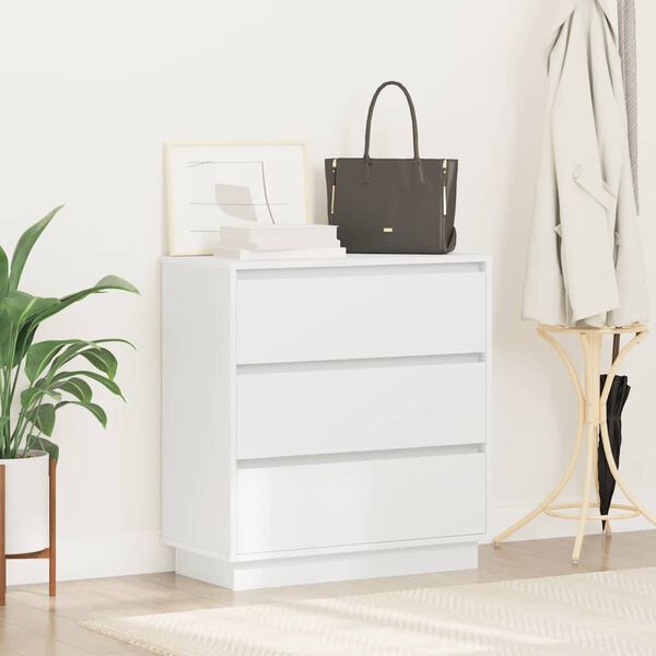 vidaXL Bedside Cabinet White 71 x 34.5 x 75 cm Engineered wood