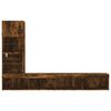 vidaXL 4 Piece TV Wall Units with LED Smoked Oak Engineered Wood