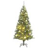 vidaXL Artificial Christmas Tree 300 LEDs&Ball Set&Flocked Snow 210 cm