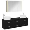 vidaXL Bathroom Furniture Set 4 pcs Black Oak