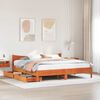 vidaXL Bed Frame with Drawers Wax Brown 180x200 cm Super King Solid Wood Pine