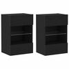 vidaXL TV Cabinet Set 2 pcs Black Engineered Wood