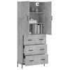 vidaXL Highboard Concrete Grey 69.5x34x180 cm Engineered Wood