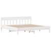 vidaXL Bed Frame without Mattress White 180x200 cm Super King Solid Wood Pine