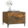 vidaXL Coffee Table with Metal Legs Smoked Oak 50x50x40 cm