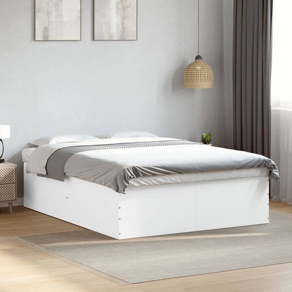 vidaXL Bed Frame without Mattress White 150x200 cm King Size