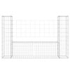 vidaXL U-shape Gabion Basket with 2 Posts Iron 140x20x100 cm