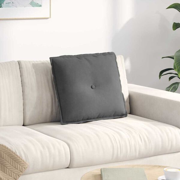 vidaXL Back Pillow Dark Grey 50 x 45 cm Microfibre Fabric
