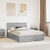 vidaXL Bed Frame with Drawer Grey Sonoma 160 x 200 cm Engineered Wood