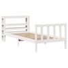 vidaXL Bed Frame without Mattress White 75x190 cm Small Single Solid Wood Pine