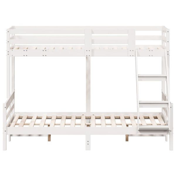 vidaXL Bunk Bed without Mattress 80x200/140x200 cm White Solid Wood