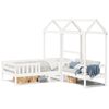 vidaXL Bed and Bench Set with Roof without Mattress White 90x200 cm