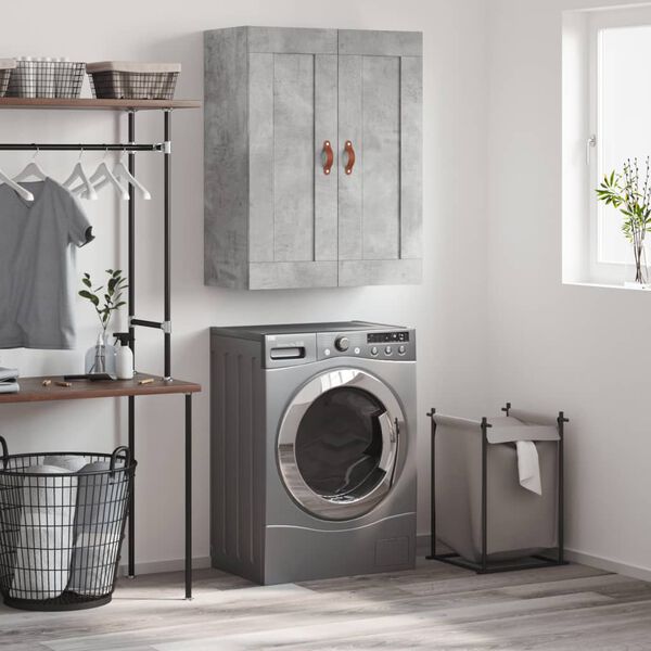 vidaXL Wall Mounted Cabinet Concrete Grey 69.5x34x90 cm Engineered Wood