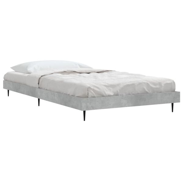 vidaXL Bed Frame without Mattress Concrete Grey 100x200 cm