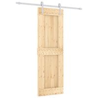 vidaXL Sliding Door with Hardware Set 70x210 cm Solid Wood Pine