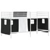 vidaXL Kids'Loft Bed Frame with Curtains White and Black