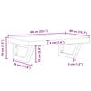 vidaXL Basin Shelf Wall Mounted Steel and Solid Wood Beech