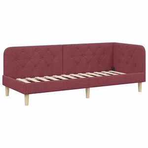 vidaXL Corner Bed Frame with Headboard Wine Red 80 x 200 cm Fabric