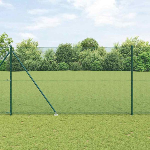 vidaXL Fence Post Green 10 x 1.5 m (12 x 12 mm mesh) Steel