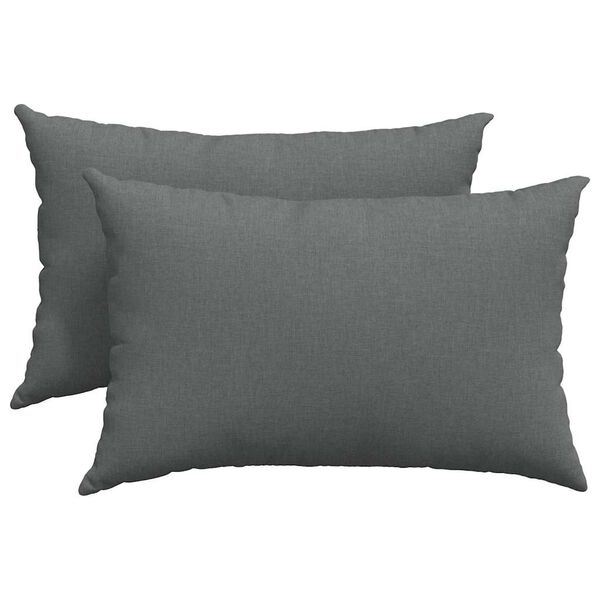 vidaXL Sofa Pillows 2 pcs Dark Grey 60 x 40 cm Fabric