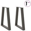 vidaXL Dining Table Legs V-Shape 2 pcs Anthracite 60x(72-73.3) cm Steel