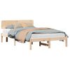 vidaXL Bed Frame with Headboard Natural 120 x 200 cm Solid Pine Wood