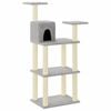 vidaXL Cat Tree with Sisal Scratching Posts Light Grey 118.5 cm