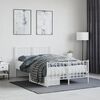 vidaXL Metal Bed Frame without Mattress with Footboard&nbsp;White 120x190cm