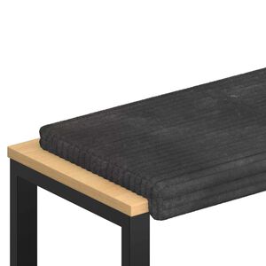vidaXL Bench Cushion Plush Corduroy Dark Grey Depth 35 cm