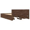 vidaXL Bed Frame with Headboard without Mattress Brown Oak 120x190 cm Small Double