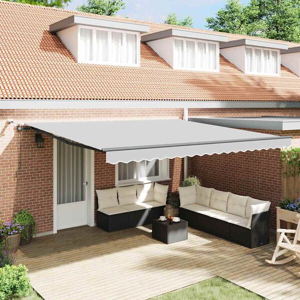 vidaXL Awning with Anthracite 4.5 x 3.5 m Metal