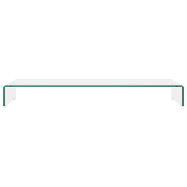 vidaXL TV Stand/Monitor Riser Glass Clear 110x30x13 cm