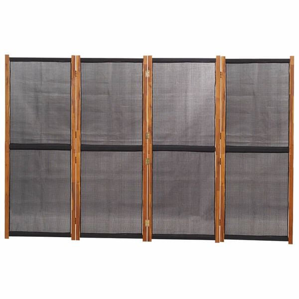 vidaXL 4-Panel Room Divider Black 280x180 cm