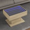 vidaXL Coffee Table with LED Sonoma Oak 70x50x45 cm Engineered Wood