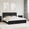 vidaXL Bed Frame with Drawer Black Oak 180 x 200 cm Engineered Wood