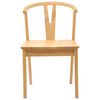 vidaXL Dining Chair 2 pcs Natural Solid Rubber Wood
