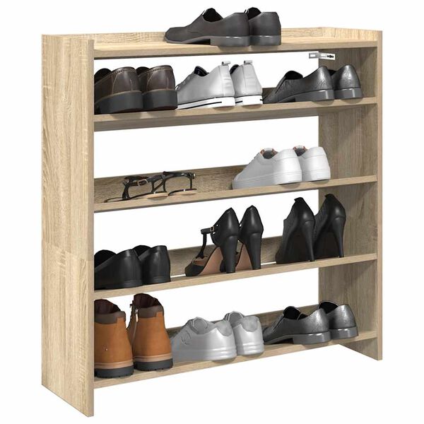 vidaXL Shoe Rack Sonoma Oak 80x25x81 cm Engineered Wood