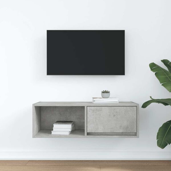vidaXL TV Cabinet Concrete Grey 80x31x25.5 cm Engineered Wood