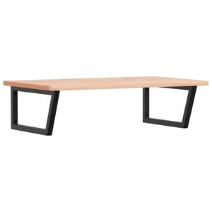 vidaXL Basin Shelf Wall Mounted Steel and Solid Wood Beech