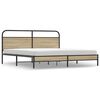 vidaXL Metal Bed Frame without Mattress Smoked Oak 180x200 cm Super King