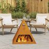 vidaXL Fire Pit Brown 50 x 50 x 51 cm Weathering steel