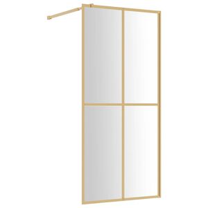 vidaXL Walk-in Shower Wall with Clear ESG Glass Gold 80x195 cm