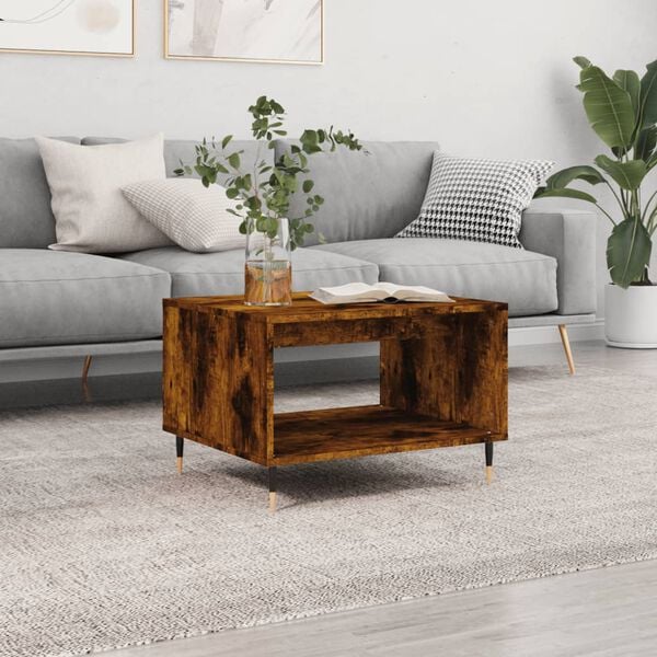 vidaXL Coffee Table Smoked Oak 60x50x40 cm Engineered Wood