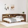 vidaXL Bookcase Bed Smoked oak 140 x 200 cm Engineered wood