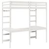vidaXL Loft Bed Frame White 75 x 190 cm Solid Pine Wood