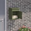 vidaXL Parcel Drop Box with Door Olive green 47.5 x 38 x 59 cm Steel