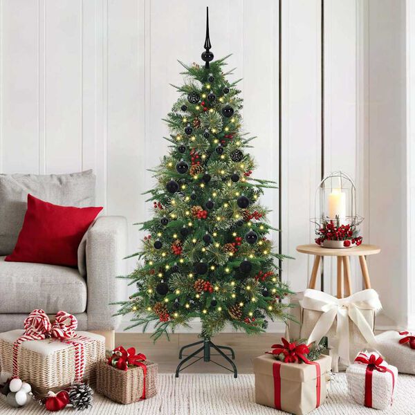 vidaXL Artificial Hinged Christmas Tree Green 150 cm PE and PVC