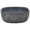 vidaXL Countertop Basin Black and Grey Oval 47x33x13 cm Ceramic